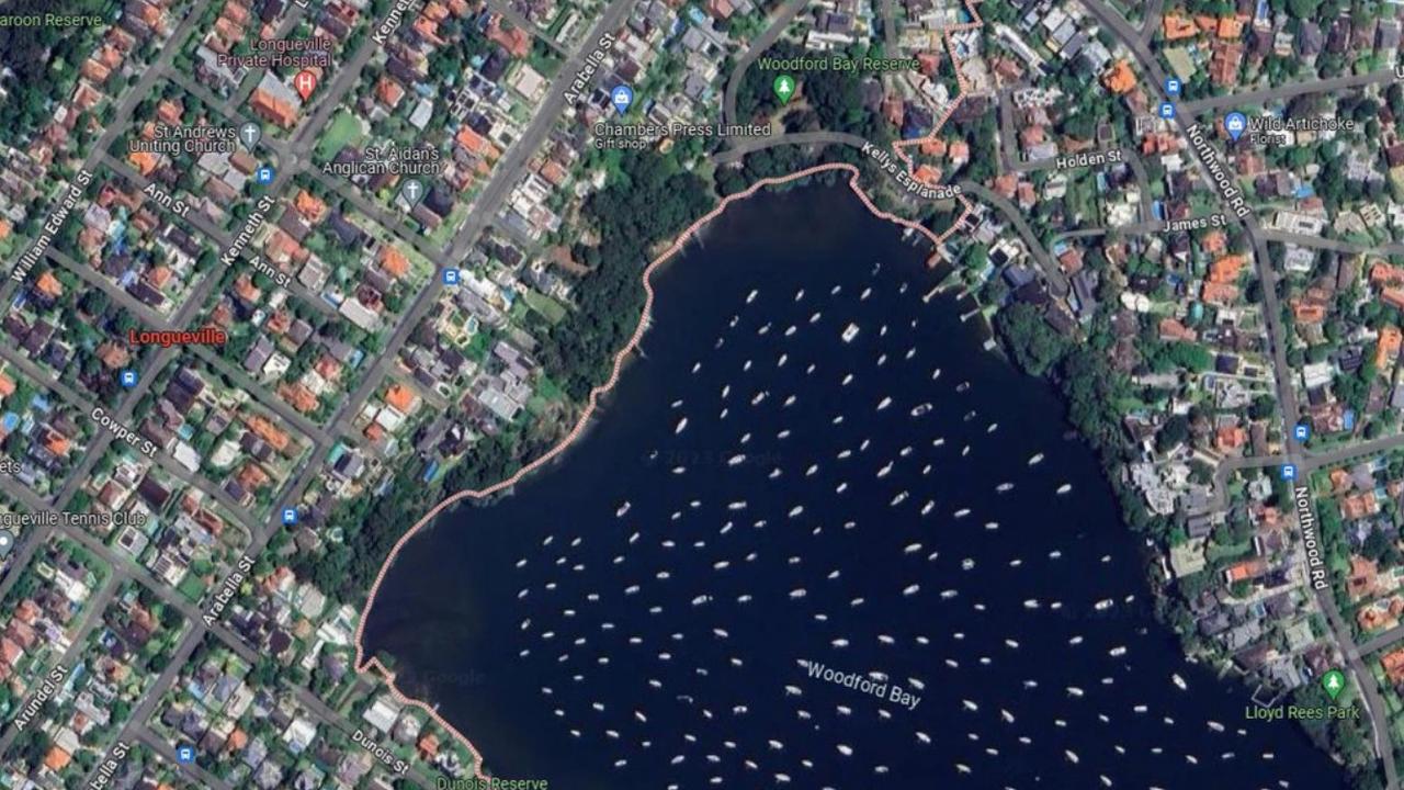 Almost 300 trees were illegally removed from the Woodford Bay foreshore in Longueville. Picture: Google Maps