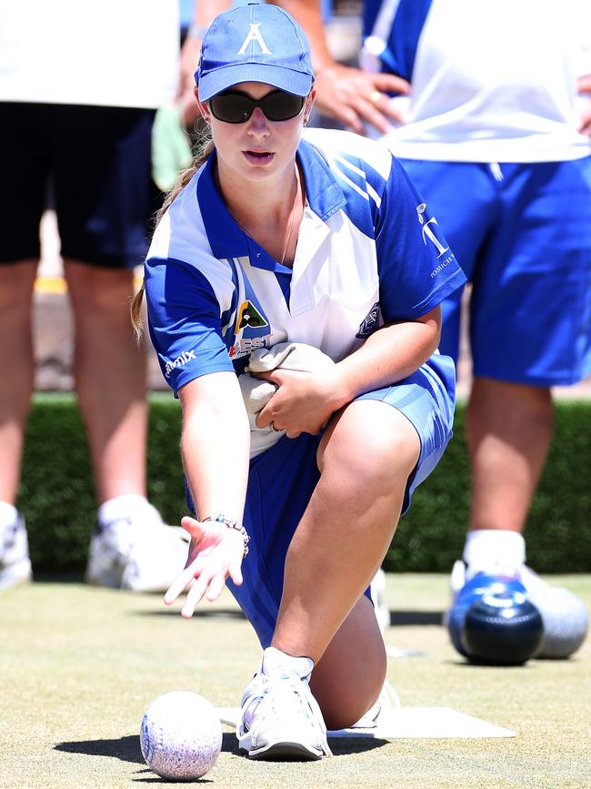 Cassandra Harvey, playing for Adelaide Bowling Club, will represent Heysen Comets in the SA Super League. Picture: Stephen Laffer