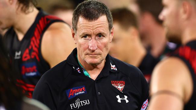 It’s been a tough few days for outgoing Essendon coach John Worsfold. Picture: Getty Images