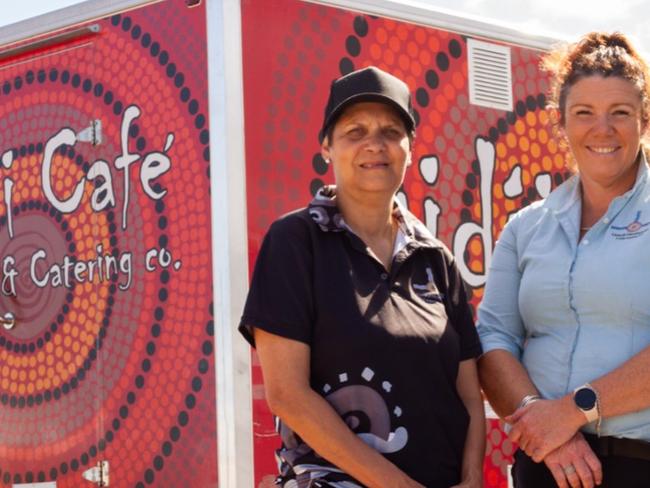 Chef Brenda Parker (right) and hospitality manager Serena Curnock (left) are the workhorses behind the Gidji Cafe catering van and food truck.