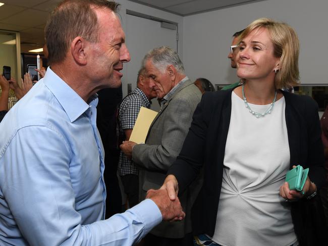 Both Tony Abbott and Zali Steggall criticised the video. Picture: Dean Lewins