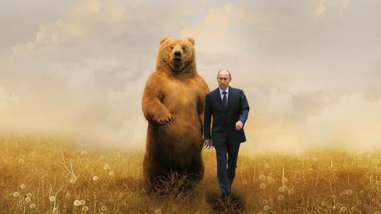 It is unclear where President Putin and the bear are headed.