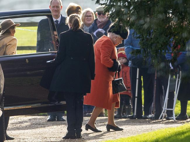 The Queen was seen at church with her son, Prince Andrew. Picture: AP