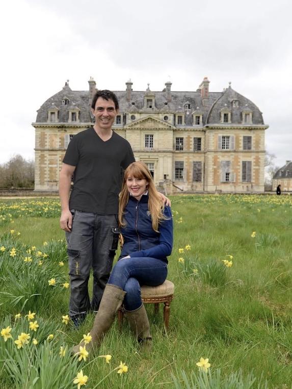 Tim with his fiance Felicity at Chateau de Purnon. Picture: Instagram