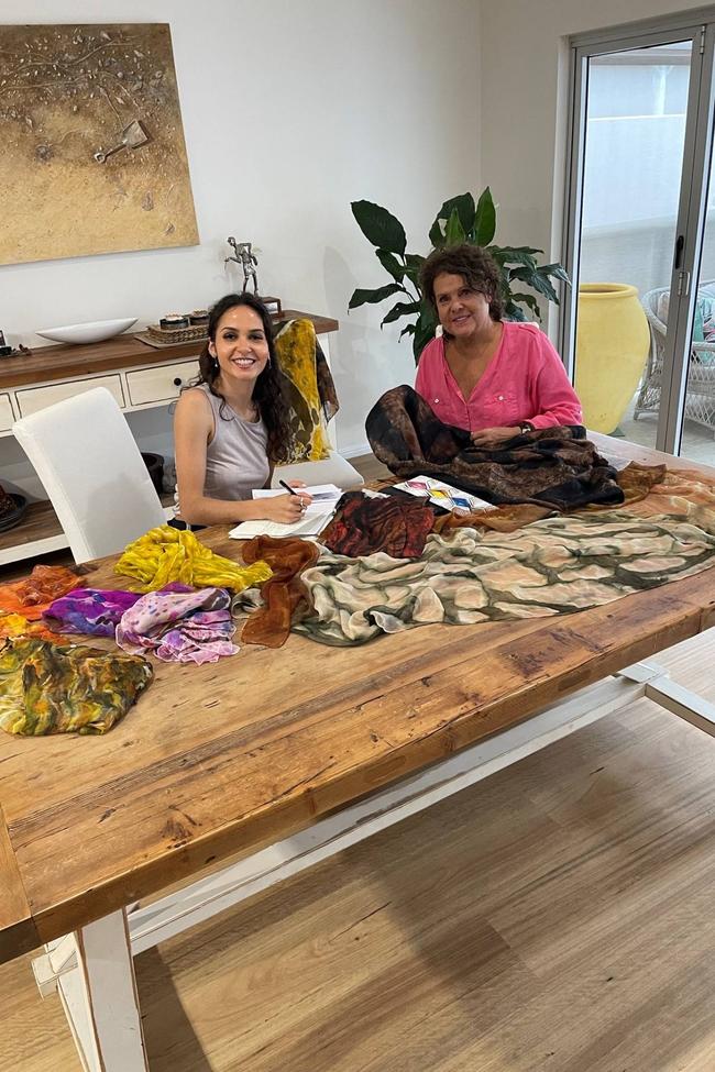 Young with Goolagong Cawley at her home in Noosa. Image credit: courtesy