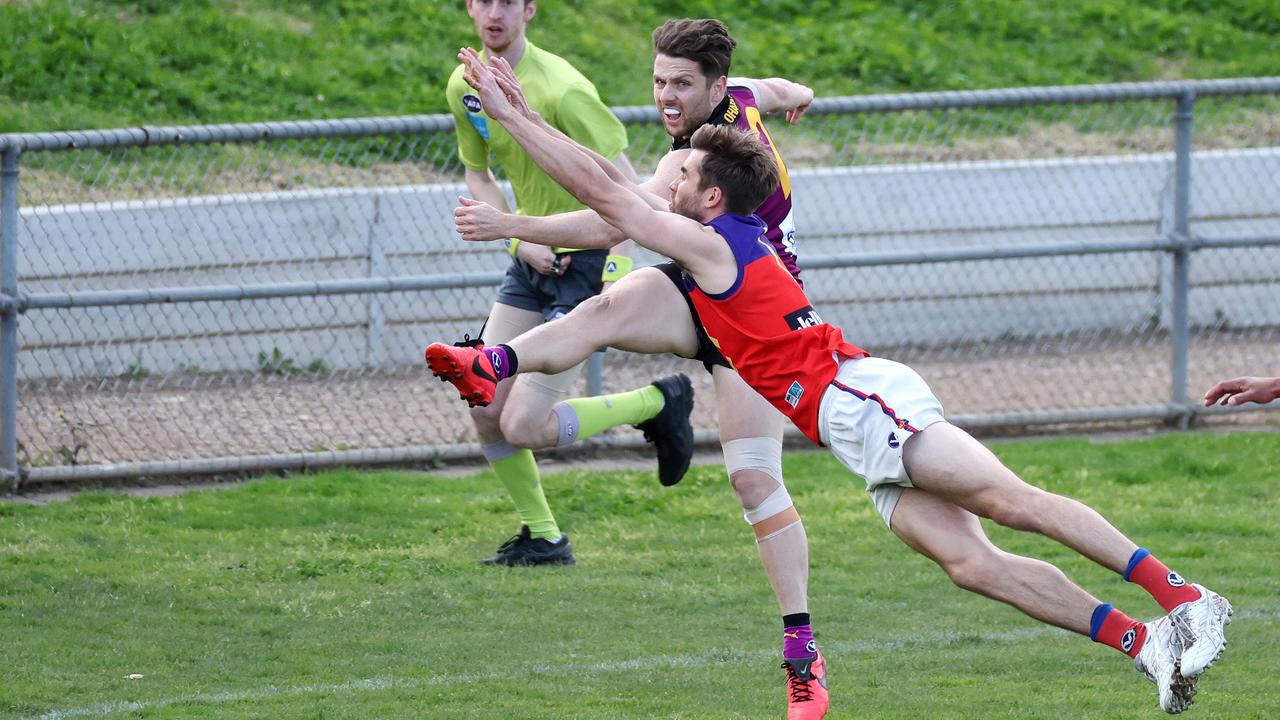 Kye Turner playing for Old Haileybury in the VAFA Premier B elimination final. Picture: George Salpigtidis