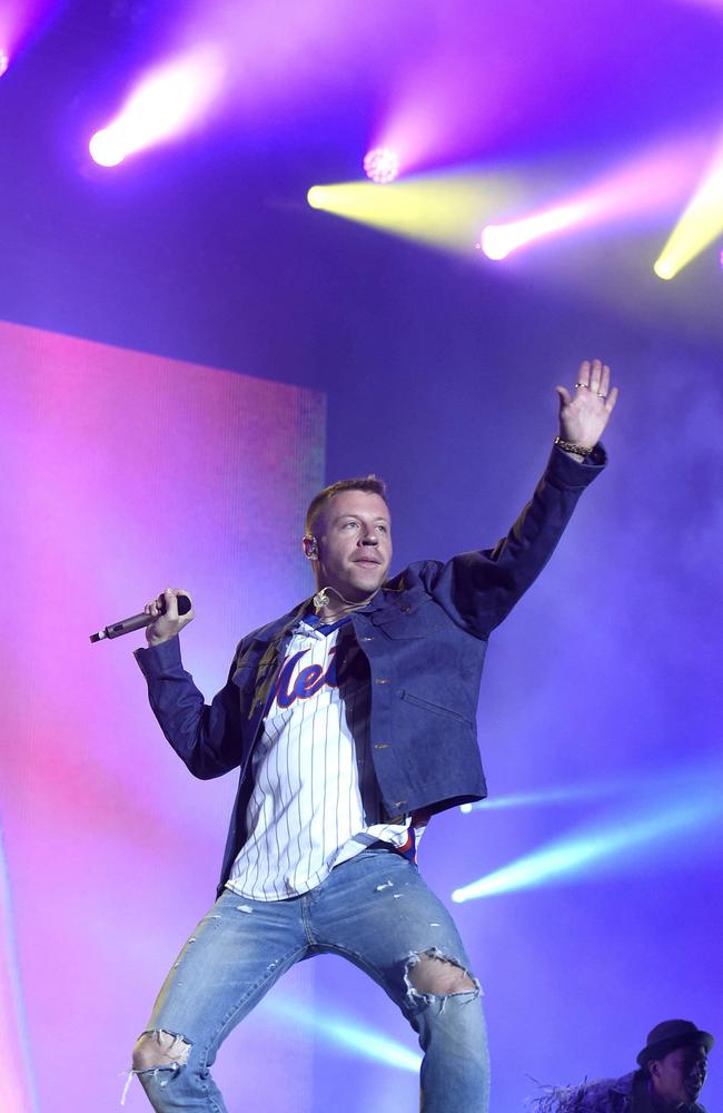 US rapper Macklemore performing in northern Budapest, Hungary last month. Picture: Noemi Bruzak/MTI via AP