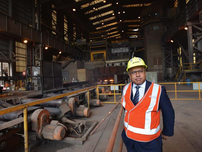 EMBARGO FOR TWAM 12 OCT 2019  NO REUSE WITHOUT PERMISSIONHead of GFG Sanjeev Gupta visits the Arrium Steel plant in Whyalla, South Australia. Monday, July, 17, 2017. British industrialist Sanjeev Gupta plans to invest $1 billion or more in Arrium's Whyalla Steelworks to ensure its future viability. (AAP Image/David Mariuz) NO ARCHIVING