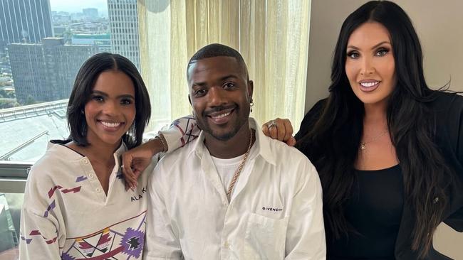 Aussie transgender actor Daniielle Alexis was a guest on Candace Owen’s podcast in October. Candace Owens (left) and Ray J (centre) with Daniielle Alexis (right). Instagram