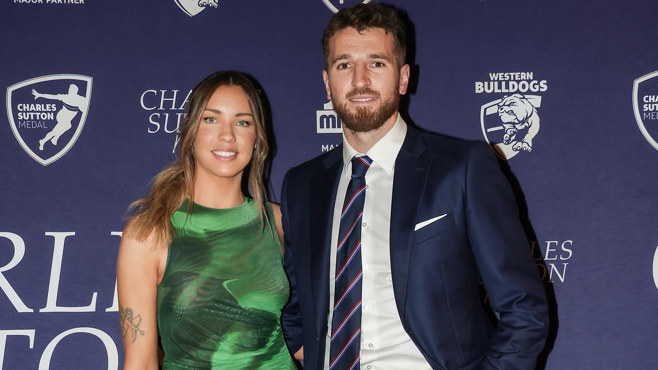 Western Bulldogs Best and Fairest winner Marcus Bontempelli and Neila Brenning. Picture: Ian Currie