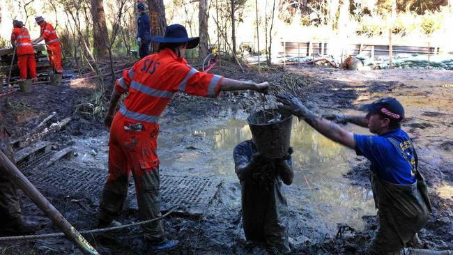 HUNT: Police and SES search for clues for Daniel Morcombe. Picture: Contributed