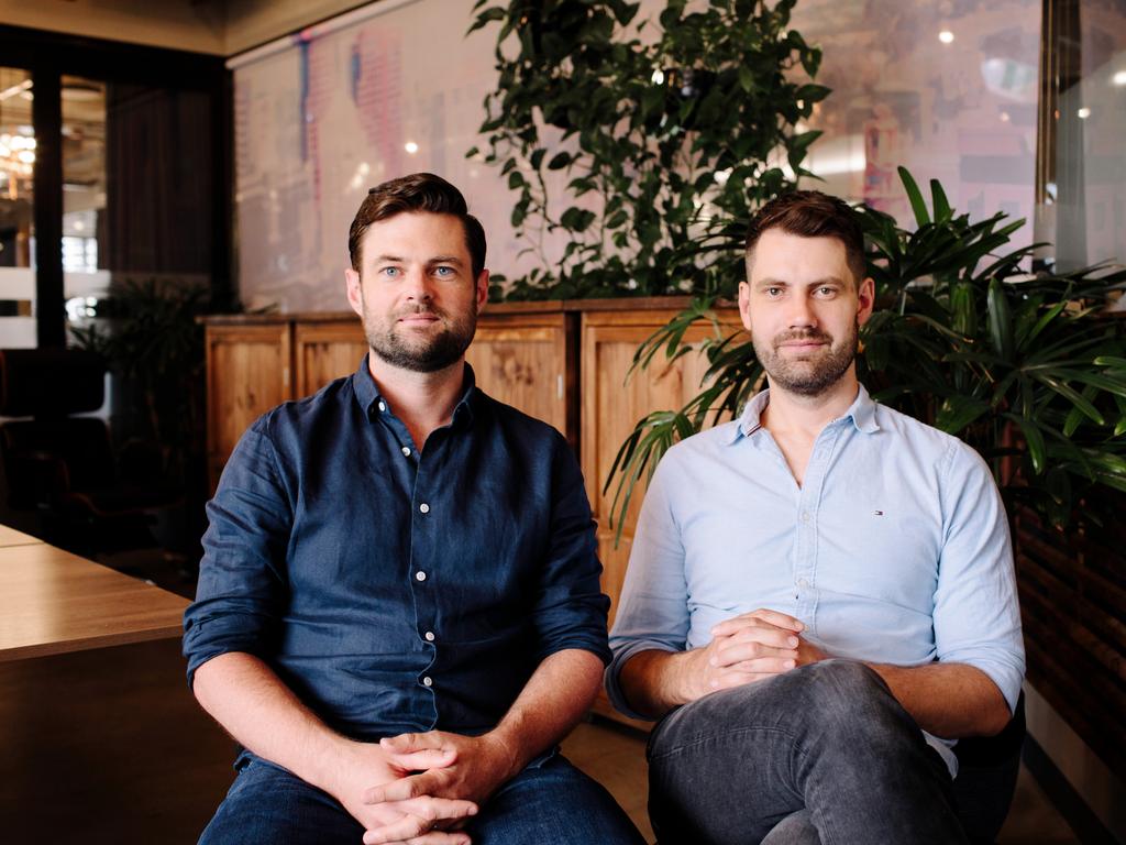 Bare co-founders Cale Donovan and Sam McConkey started the business to disrupt Australia's funeral industry and are now offering to send your ashes into orbit. Picture: Supplied.