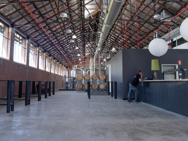 19-10-2023 Scott Hunt in the new Valhalla Brewhouse at Federal Mills in North Geelong. Picture: Brad Fleet