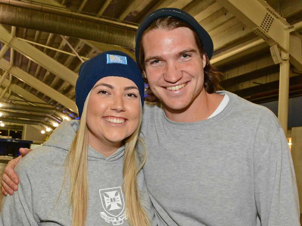 Ellen Mountney and Anthony Savage at Vinnies CEO Sleep Out at CBUS Stadium, Robina. Picture: Regina King