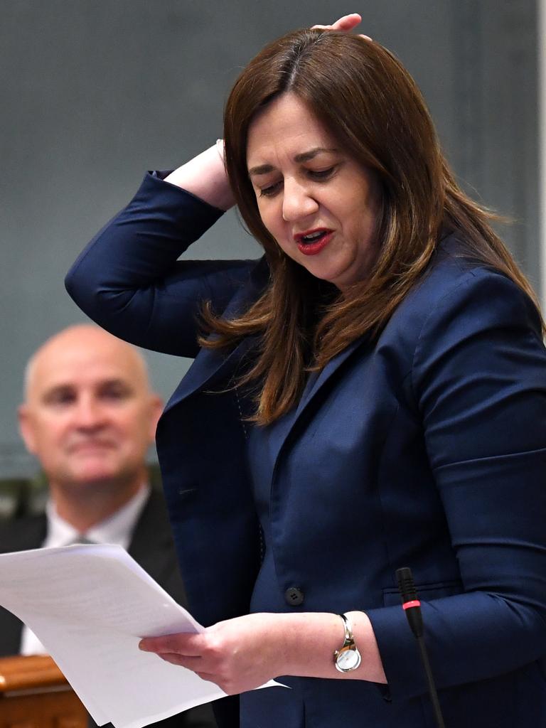 Annastacia Palaszczuk has been spruiking Queensland’s home quarantine trial. Picture: NCA NewsWire/Dan Peled