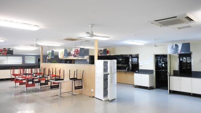 Interior cafe and mess hall of Bladin Village, Wickham, NT.