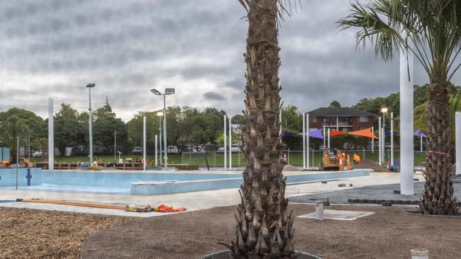 Palm trees are dotted around the pools. Picture: Monique Harmer