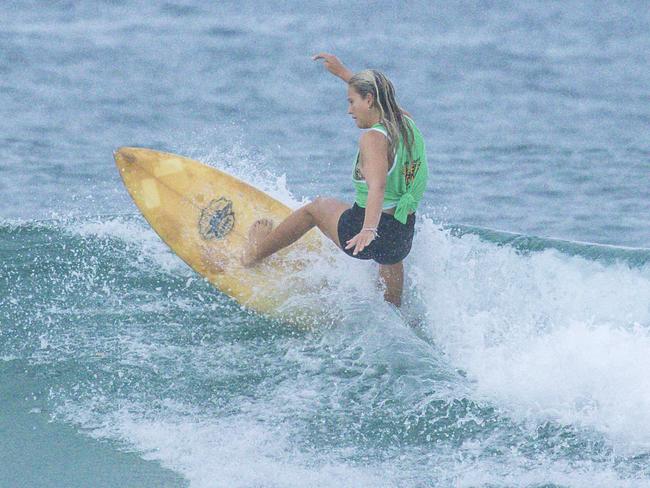 Early Saturday heats of The Burleigh Heads Boardriders Single Fin Festival. Picture: Glenn Campbell