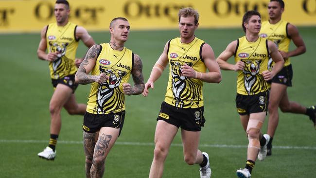 It’s hard to mount a case for holding Dustin Martin through his suspension. Picture: AAP Image/James Ross. 