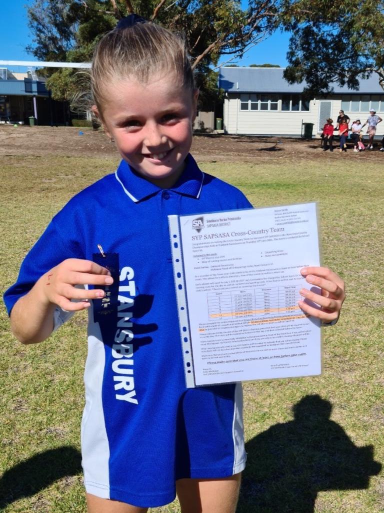 SA Little Legend SA Little Legend Jorja Bennett, 10, from the Southern Yorke Peninsula recently competed in the U11 cross country event in the regional competition, showing ‘outstanding personal effort’. Picture: Supplied