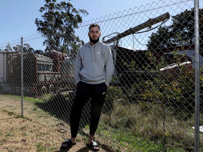 Local resident Malek Baize, 22, was home opposite the old Adventureland during the fire. Picture: Jane Dempster