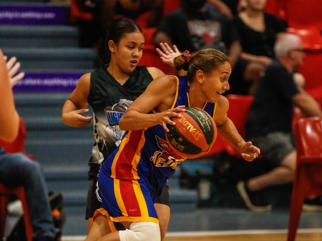 Danielle Tottam was a defensive standout for Tracy Village Jets. Picture: Glenn Campbell