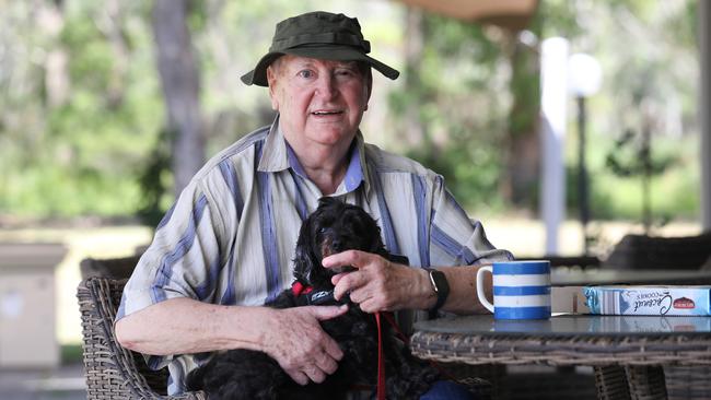 Dennis Callaghan was helped by Barnaby Joyce after a fall. Picture: Jane Dempster