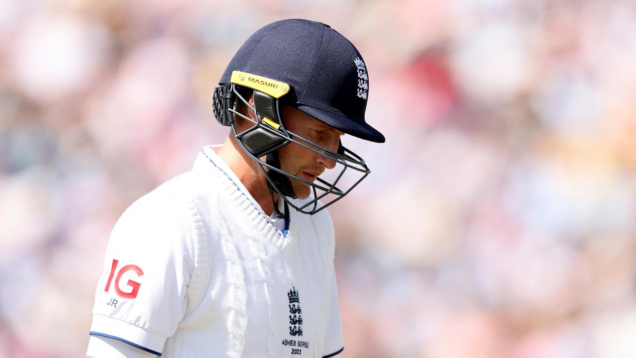 Joe Root was dismissed on the second ball of the morning on Friday. Picture: Getty