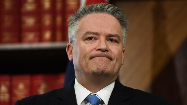 Finance Minister Mathias Cormann said Mr Albanese was playing tactical political games with the economy and people’s livelihoods. Picture: AAP Image/James Ross