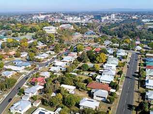 Aerial view of East Ipswich with the Ipswich CBD in the background. Picture: Rob Williams