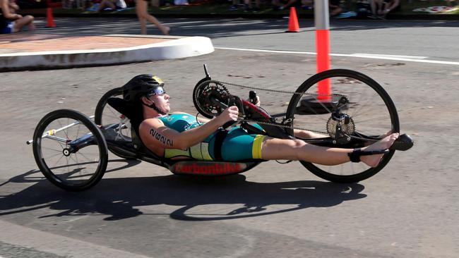 Lauren Parker competing in the Luke Harrop Triathlon in February. Picture: Mike Batterham