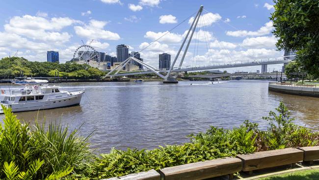 The Brisbane River at Queen's Wharf. Picture: Richard Walker