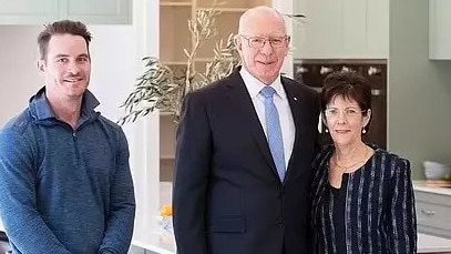 Brendan Howe with Governor-General David Hurley and the latter's wife, Linda, in a since-deleted Instagram post. Picture: Instagram