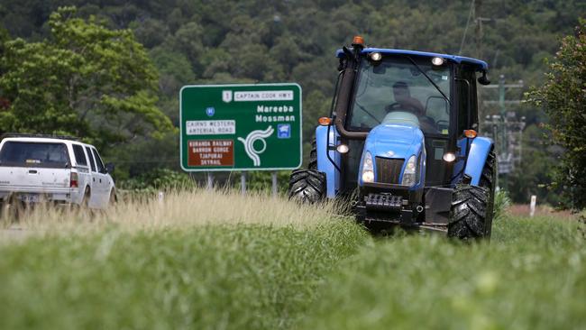 Tractor mowers often conduct vegetation management on Far North roadways. Picture: Stewart McLean