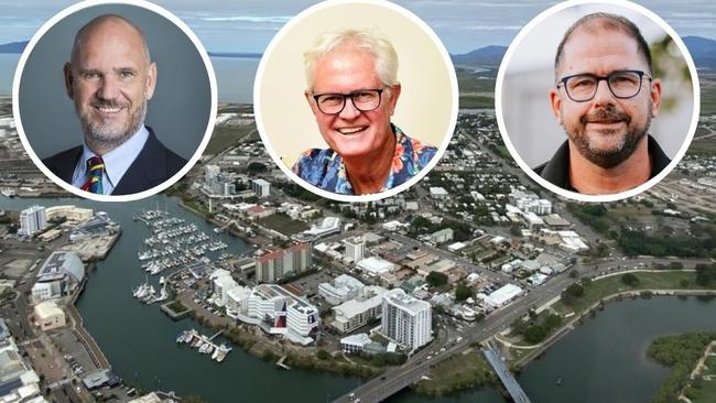 Pete Faulkner, Colin Dwyer, and Clayton Cook have shared differing views on the strength of Townsville's jobs market, based on differing models released by the ABS. Picture: Supplied.