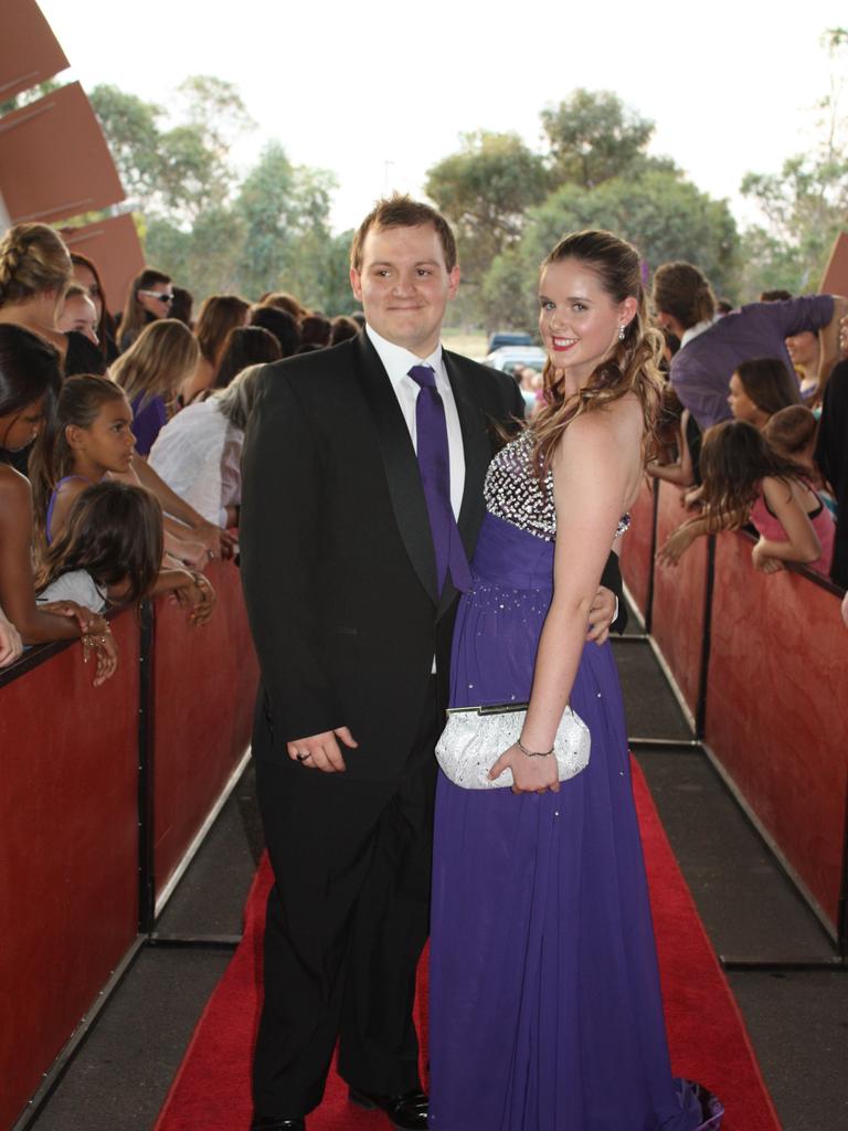 Addison Couchman and Tahlia Wright at the 2012 Centralian Senior College formal at the Alice Springs Convention Centre. Picture: NT NEWS