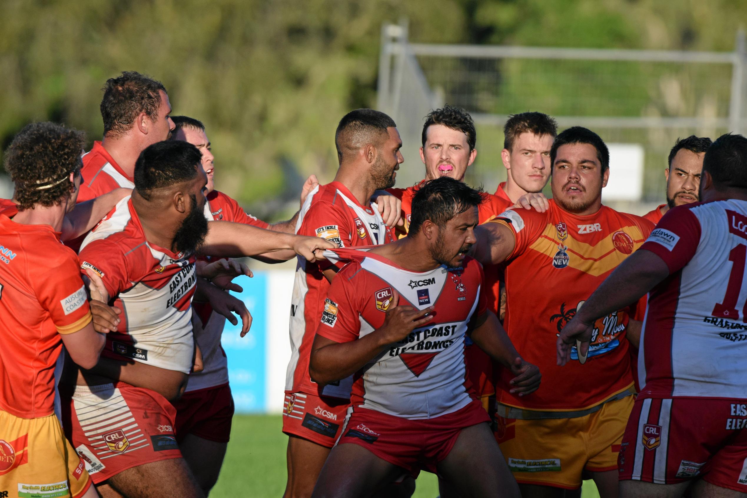 The Coffs Harbour Comets v South Grafton Rebels game had to be stopped early after numerous fights broke out and players were sent from the field.