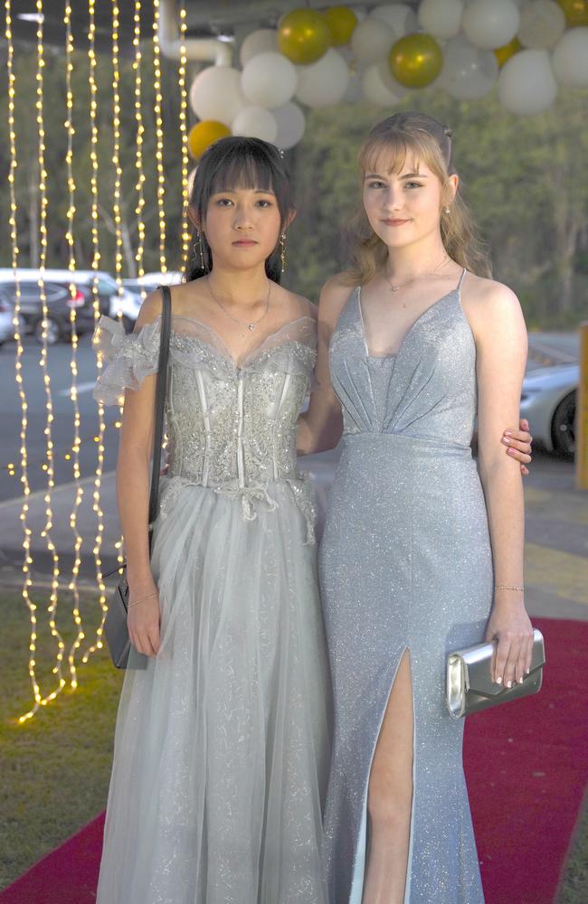 Jessnee and Olivia at the Coolum State High School formal 2023. Pictures: contributed