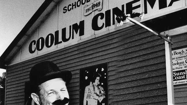 Former Coolum Cinema owner Noel Atkinson dresses up for a movie night in the mid 1980s. Picture: Contributed