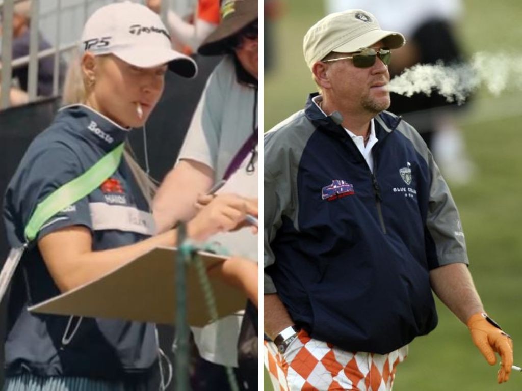 Charley Hull and John Daly. Photos: Twitter/Supplied