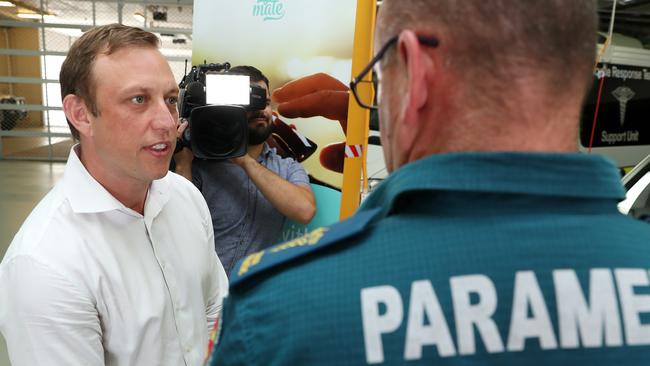 Minister for Health and Ambulance Services Steven Miles at the Spring Hill Ambulance Station, Brisbane. Picture: Liam Kidston.