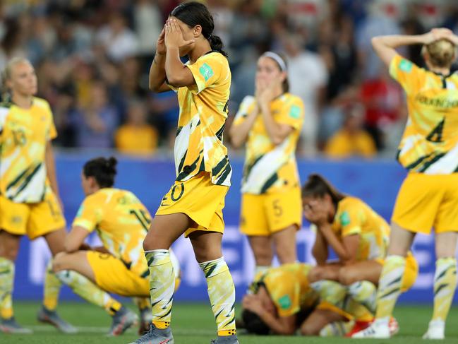 The Matildas’ went out on penalties in 2019. Picture: Hannah Peters/FIFA via Getty Images