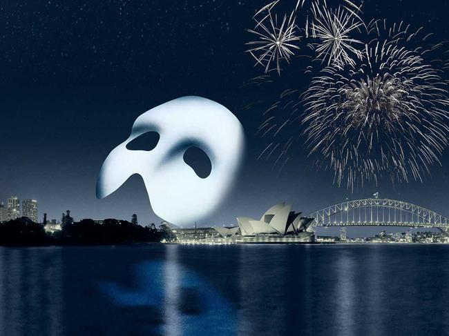 A promotional image for Handa Opera on Sydney Harbour’s presentation of The Phantom of the Opera