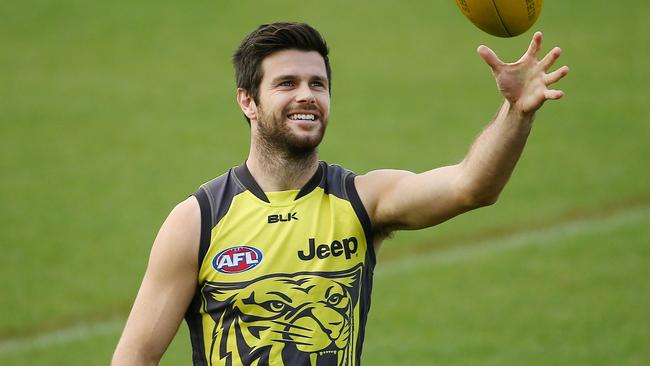 Trent Cotchin wanted to play on Saturday night against the Swans. Picture: Colleen Petch