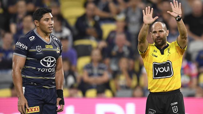 Jason Taumalolo of the Cowboys spent ten in the bin and will likely miss a week too. Picture: Ian Hitchcock/Getty Images