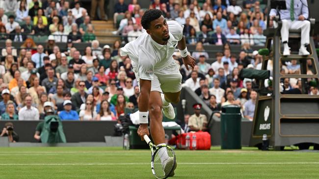 Arthur Fils fails to reach a ball to return. Picture: AFP