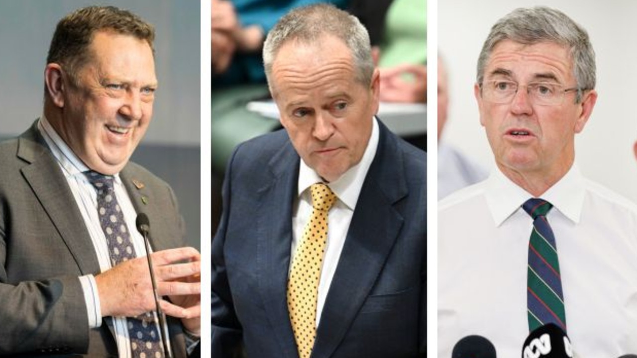 Gavin Pearce, Bill Shorten and David Gillespie.