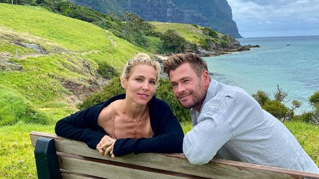 Chris Hemsworth with wife Elsa Pataky at Lord Howe Island. Picture: chrishemsworth/Instagram