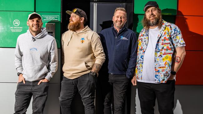 Zane Kirkwood, Jeremy Edwards, John Mannion and Marc Ryan are a team that goes into communities to talk about mental health. Picture: Tom Huntley