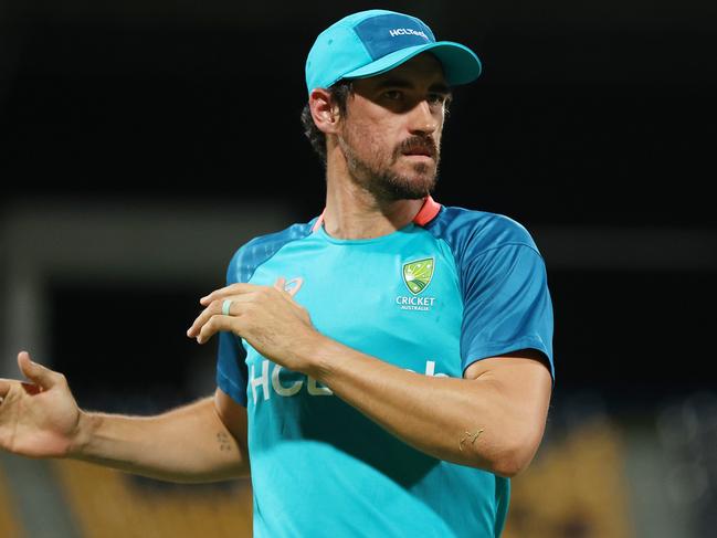Mitchell Starc joins Pat Cummins as one of two changes for Australia. Picture: Jan Kruger-ICC/ICC via Getty Images